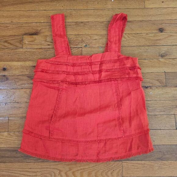 J Crew Black Label Tank Top Red Orange Size 2 - Picture 3 of 8